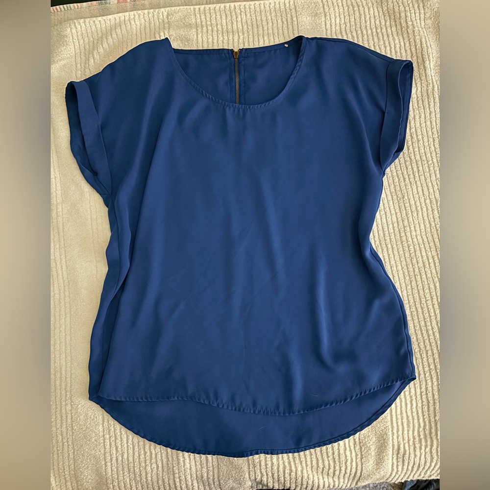 Pink Rose Blue Relaxed Blouse